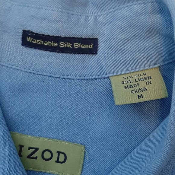 Izod Tropical Waters Men's Button Down Washable Silk Blend Shirt Size M - Picture 4 of 6